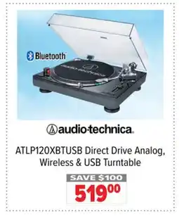 2001 Audio Video ATLP120XBTUSB Direct Drive Analog, Wireless & USB Turntable offer