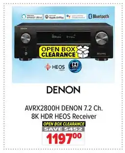 2001 Audio Video AVRX2800H DENON 7.2 Ch. 8K HDR HEOS Receiver offer