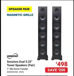 Visions Electronics Sessions Dual 5.25 Tower Speakers (Pair) offer