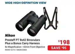 Visions Electronics Nikon Prostaff P7 8x42 Binoculars Plus a Bonus Carry Harness offer