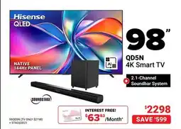 Visions Electronics Hisense QD5N 4K Smart TV + 2.1-Channel Soundbar System offer