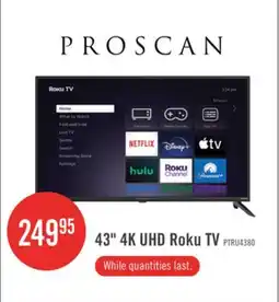 The Brick Proscan 43 LED 4K UHD Smart Roku TV (PTRU4380) offer