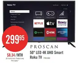 The Brick Proscan 50 LED 4K UHD Smart Roku TV (PTRU5080) offer