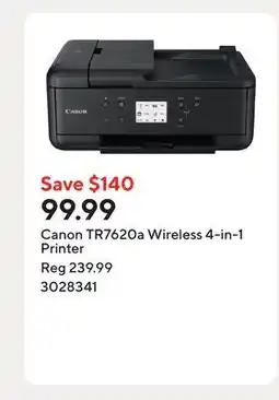 Staples Canon TR7620a Wireless 4-in-1 Printer offer