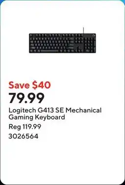 Staples Logitech G413 SE Mechanical Gaming Keyboard offer