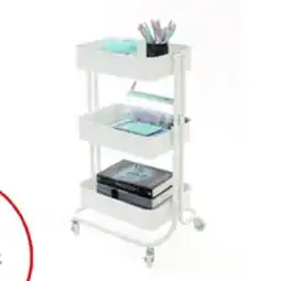 Staples Simply 3-Tier Rolling Card White offer