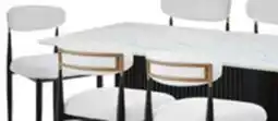The Brick Kort & Co. Capri 7pc Dining Set with Table & 6 Chairs, Gold Accent, Pedestal Base, 72W - White offer