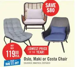 The Brick Oslo, Maki or Costa Chair offer