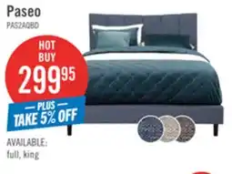 The Brick Paseo Upholstered Platform Bed in Navy Fabric - Queen Size offer