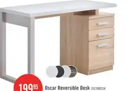 The Brick Oscar 47 Reversible Office Desk with Storage – Faux White Marble and Weathered White offer