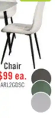 The Brick Arlo Dining Chair with Cushion Fabric Tufted Seat & Back, Metal – Grey offer