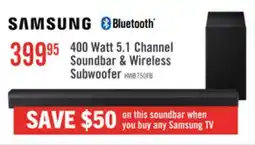 The Brick SAMSUNG B-Series 5.1 Channel Soundbar with Wireless Subwoofer (HW-B750F/ZC) offer