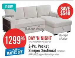 The Brick Pocket 2-piece Right-facing Linen-Look Fabric Sleeper Sectional with Storage - Beige offer
