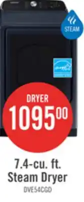 The Brick Samsung 7.4 Cu. Ft. Electric Dryer with Steam - Navy - DVE54CG7155DAC offer