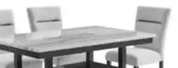 The Brick Libra 6pc Dining Set with Table, Bench & 4 Chairs, Marble-Look Top, 60W - Black/Grey offer