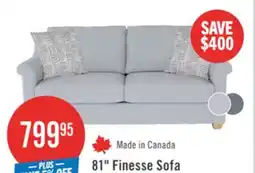 The Brick Finesse 81 Contemporary Chenille Fabric Sofa - Heather Grey offer
