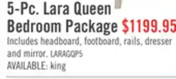 The Brick Lara 5pc Bedroom Set with Bed, Dresser & Mirror, Antique Grey - Queen Size offer