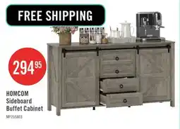 The Brick HOMCOM Farmhouse Sideboard Buffet Cabinet with Doors Distressed Light Grey offer