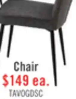The Brick Tavo Dining Chair with Microfibre Polyester Fabric, Metal - Grey offer