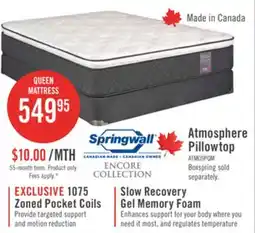 The Brick Springwall Encore Atmosphere Pillowtop Medium Queen Mattress offer