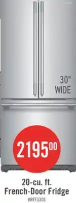 The Brick KitchenAid 20 Cu. Ft. 30 French Door Refrigerator - PrintShield Stainless Steel - KRFF330SPS offer