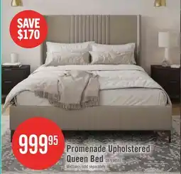 The Brick Promenade Mid-Century Modern Upholstered Velvet Queen Bed in Rustic Taupe offer