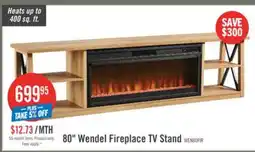 The Brick Wendel 80 Electric Fireplace Tv Stand with Storage for TVs up to 85 – Natural Oak offer