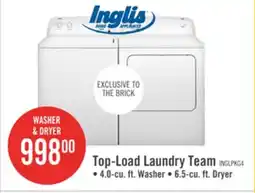 The Brick Inglis 4.0 Cu. Ft. Top-Load Washer and 6.5 Cu. Ft. Electric Dryer – White offer