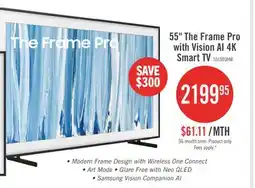 The Brick Samsung 55 The Frame Pro with Vision AI 4K Smart TV offer