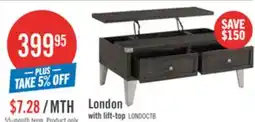 The Brick London 42 Industrial Coffee Table – Grey Wood Finish and Silvery Metal Legs offer