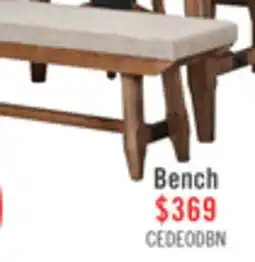 The Brick Cedar Dining Bench with Polyester Fabric, Pine Wood, Trestle-Base, 60W - Brown offer