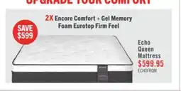 The Brick Springwall Encore Echo Eurotop Firm Queen Mattress offer