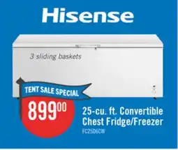 The Brick Hisense 25 Cu. Ft. Garage Ready Convertible Chest Refrigerator-Freezer - White - FC25D6CWD offer