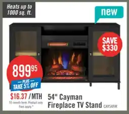 The Brick Cayman 54 Contemporary Electric Fireplace TV Stand for TVs up to 58 – Dark Walnut offer