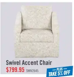 The Brick Made in Canada Sofa Lab Customizable Swivel 32 Fabric Accent Chair – Peacock Accent Fabric offer