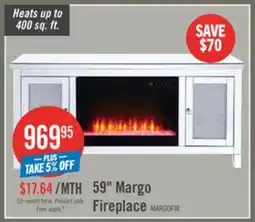 The Brick Margo 59 Glam Electric Fireplace TV Stand with Storage and Cable Management for TVs up to 65- Silver offer