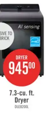 The Brick LG 7.3 Cu. Ft. Electric Dryer with AI Sensing and ThinQ - Platinum Black - DLE8200L offer