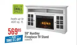 The Brick Huntley 59 Electric Fireplace TV Stand with Storage and Cable Management for TVs up to 65- White offer