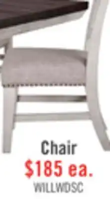The Brick Willow Dining Chair with Cushion Fabric Seat & Nailhead Trim - Rustic White offer