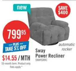 The Brick Sway 38.58 Electric Rocking Chair - Grey offer