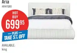 The Brick Aria Upholstered Platform Bed in Grey Fabric, Tufted - Queen Size offer