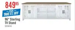 The Brick Sterling 95.83 Modern TV Stand with Storage and Cable Management for TVs up to 100 – Brown & White offer
