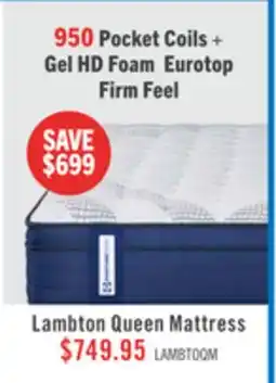 The Brick Sealy Posturepedic 950 Series Lambton Eurotop Firm Queen Mattress Set offer