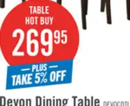 The Brick Devon Dining Table, Wood, 60W - Dark Brown offer