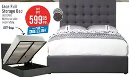 The Brick Jace Upholstered Storage Platform Bed in Grey Fabric, Tufted - Full Size offer