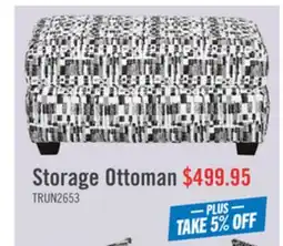 The Brick Made in Canada Customizable Sofa Lab Trunk 39 Fabric Storage Ottoman – Noir Accent Fabric offer