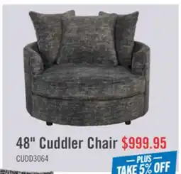 The Brick Made in Canada Sofa Lab Customizable Cuddler 48 Fabric Accent Chair – Plush Charcoal offer