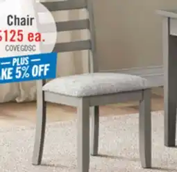 The Brick Cove Dining Chair with Cushion Fabric Seat, Ladder-Back – Grey offer
