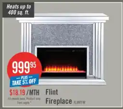 The Brick Flint 47.4 Glam Electric Fireplace - Silver and Glass offer