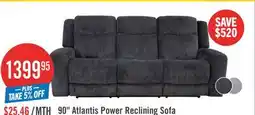The Brick Atlantis 90 Fabric Zero Gravity Power Reclining Sofa - Dark Grey offer